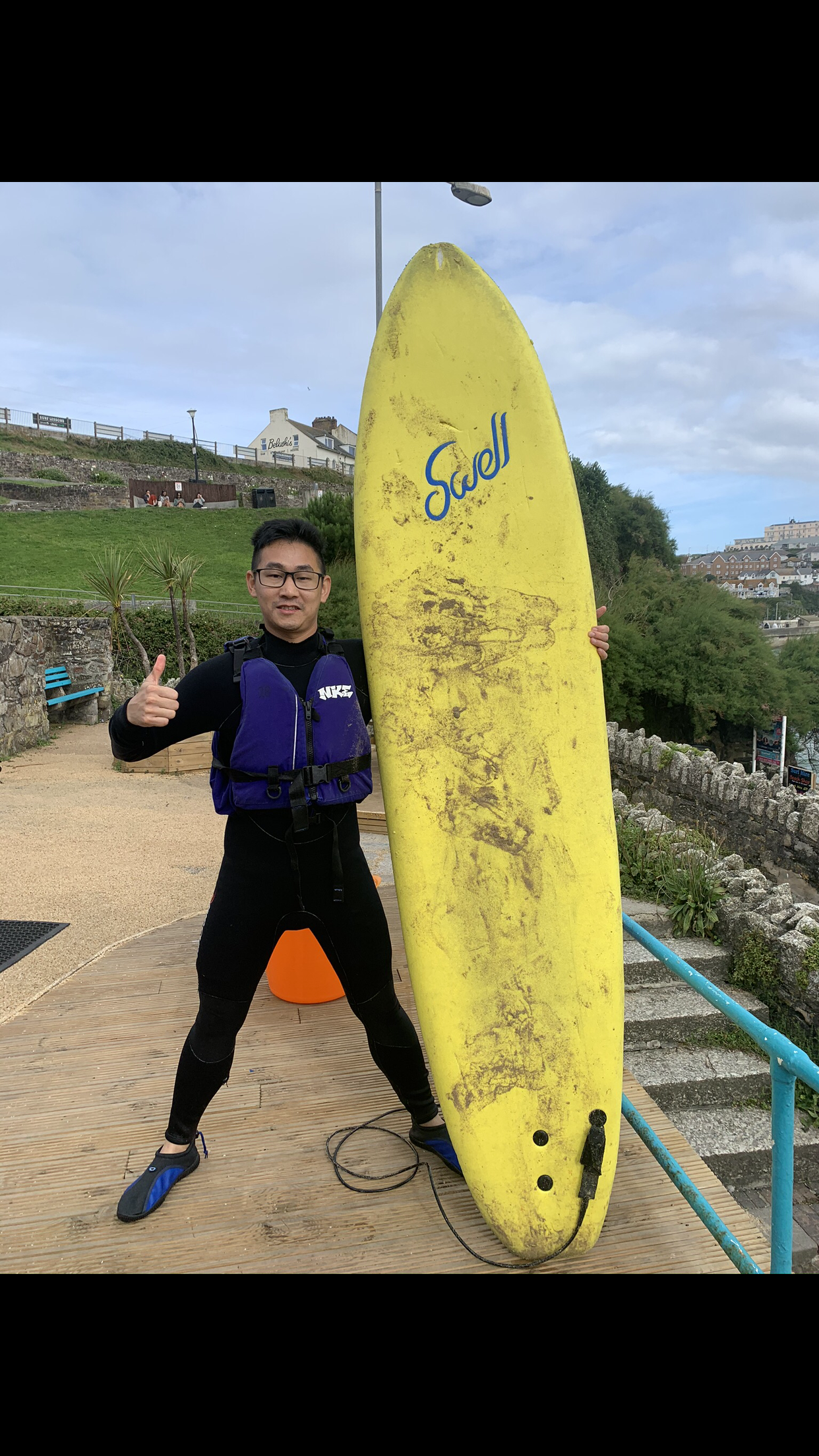 with paddle board